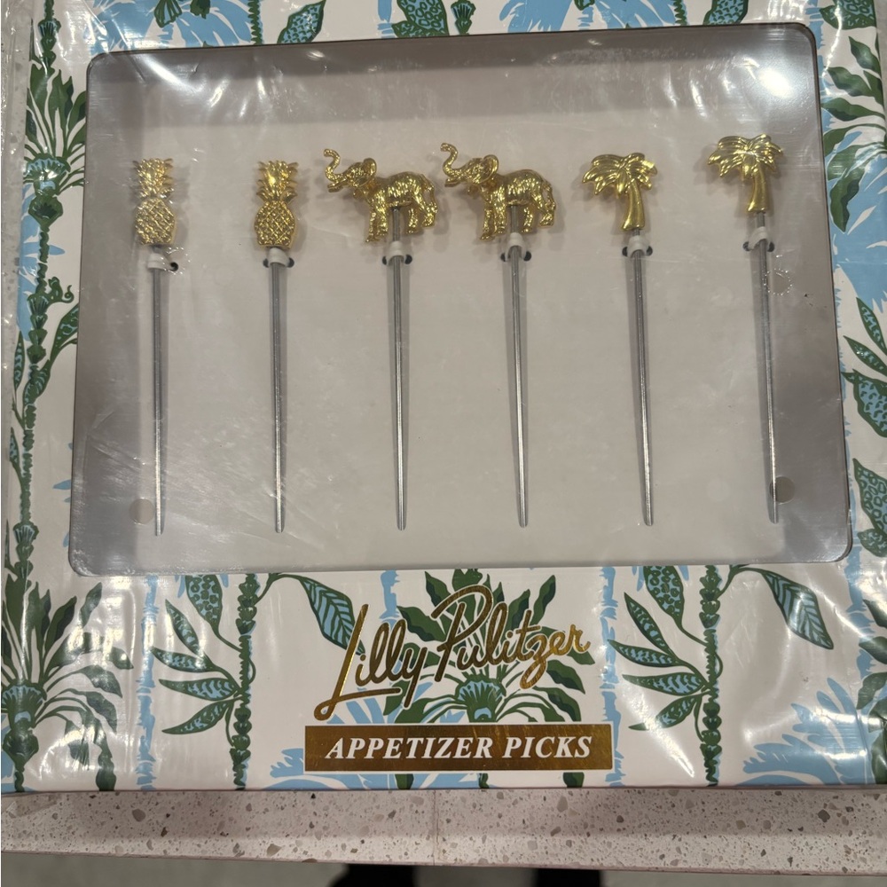 Lilly Pulitzer Gold and Silver Appetizer Picks